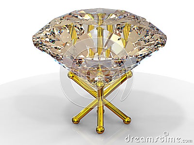 Diamond on golden stand Stock Photo