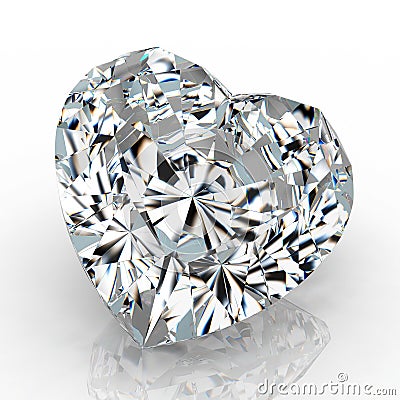 Diamond heart shape Stock Photo