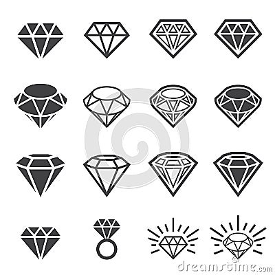 Diamond icon set Vector Illustration