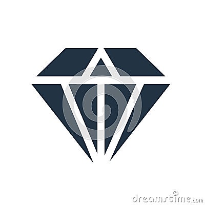 Diamond icon vector isolated on white background, Diamond sign Vector Illustration