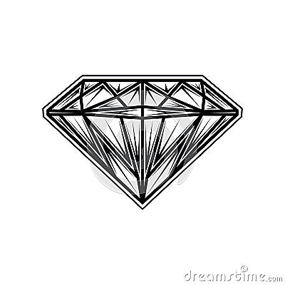 Diamond illustration cartoon jewelry gemstone logo Vector Illustration