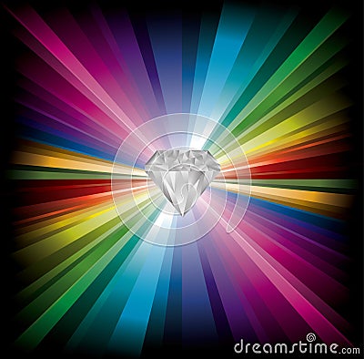 Diamond Illustration On Rainbow Background Royalty Free  