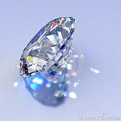 Diamond jewel with reflections Stock Photo