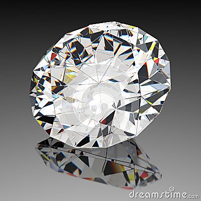 Diamond jewel with reflections Stock Photo