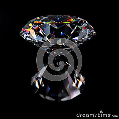 Diamond jewel with reflections Stock Photo