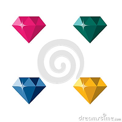 Diamond Jewelry Gem Colorful Polygon Logo vector Vector Illustration