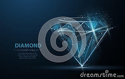 Diamond. Jewelry, gem, luxury and rich symbol, illustration or background Vector Illustration