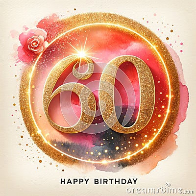 Diamond Jubilee 60th Birthday with Vivid Artistry Stock Photo