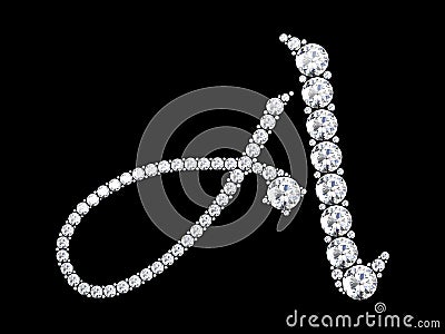 Diamond letters with gemstones Stock Photo