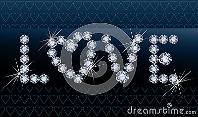 Diamond love banner Vector Illustration