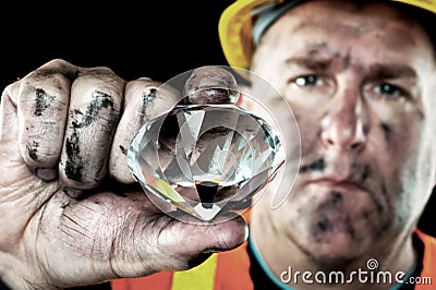 Diamond Miner Stock Photo