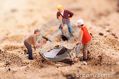 Diamond mining and treasure search concept Stock Photo