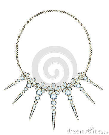 Diamond necklace Vector Illustration