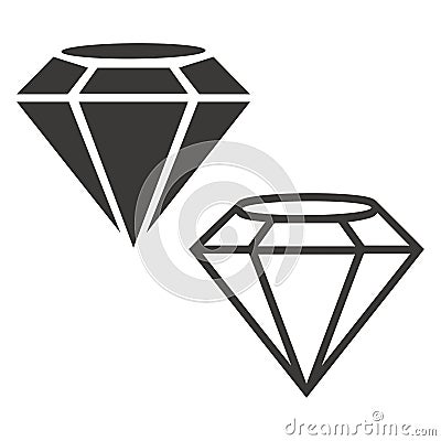 Diamond outline icons set vector design illustration Vector Illustration