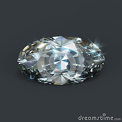 Diamond oval brilliant cut isolated Stock Photo