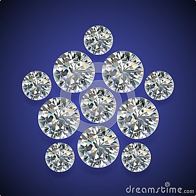 Diamond pentagon brooch Vector Illustration