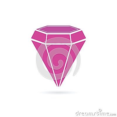 Diamond pink crystal vector Vector Illustration