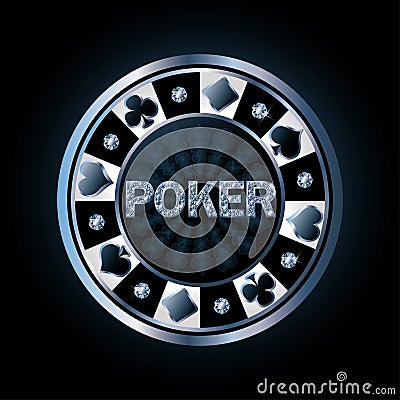 Diamond poker chip Vector Illustration