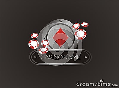 Diamond with poker chips, poster, banner, backdrop, backdrop Stock Photo