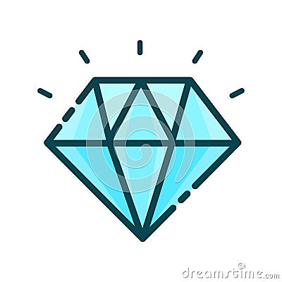 Diamond, precious stone.Vector modern Vector Illustration