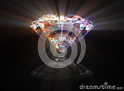 Diamond with reflection and shine Stock Photo