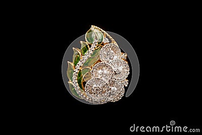 Diamond ring or brooch Stock Photo