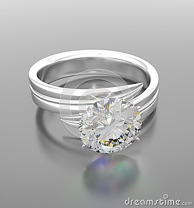 Diamond ring close up platinium Stock Photo