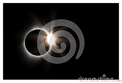 Diamond Ring Solar Eclipse, Oregon, 2017 Stock Photo