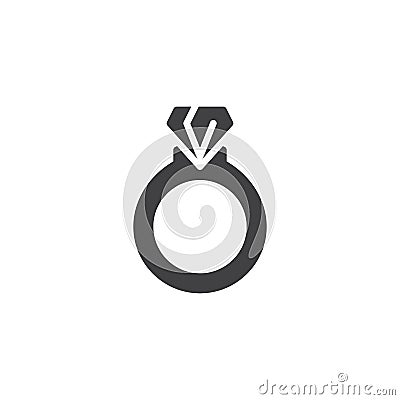 Diamond ring vector icon Vector Illustration