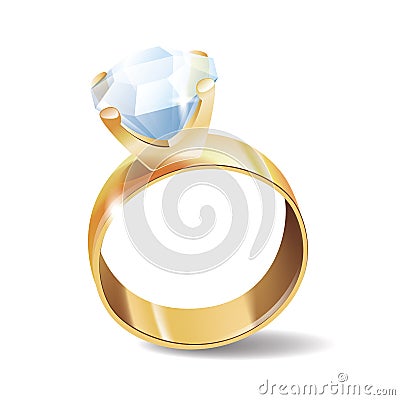 Diamond ring vector icon. Vector Illustration