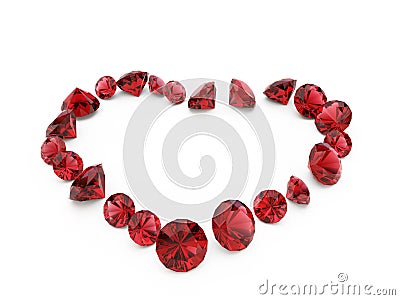 Diamond ruby heart Stock Photo