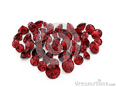 Diamond ruby heart Stock Photo