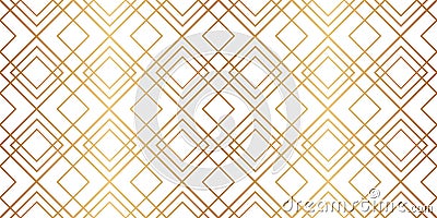 Diamond seamless pattern. Repeated gold fancy background. Modern art deco texture. Repeating gatsby patern for design prints. Repe Vector Illustration