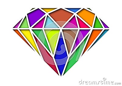 Diamond Shape Random Color Vector Illustration