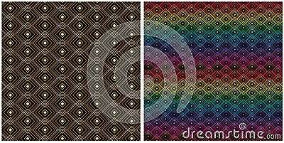 Diamond shape symmetry gold color line seamless pattern Vector Illustration