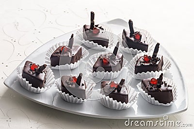 Diamond shaped chocolate confectionery Stock Photo