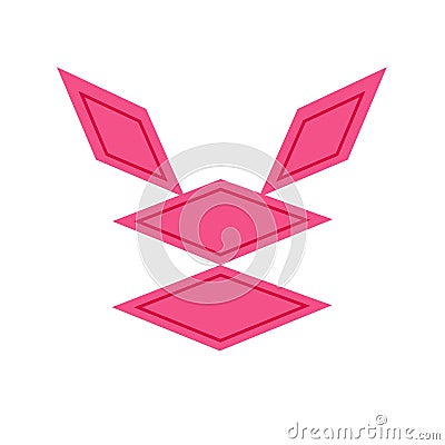 Diamond shaped hare. hare uniform. isolated on a white background. forms filled rhombus Vector Illustration