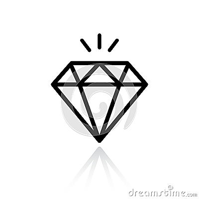 Diamond vector icon Vector Illustration