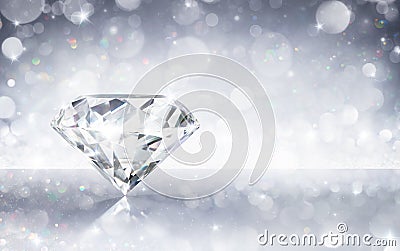 Diamond In Shiny Background Cartoon Illustration