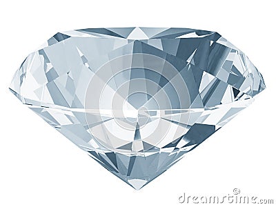 Diamond side view 3D illustration Cartoon Illustration