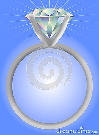 Diamond Solitaire Ring/EPS Stock Photo