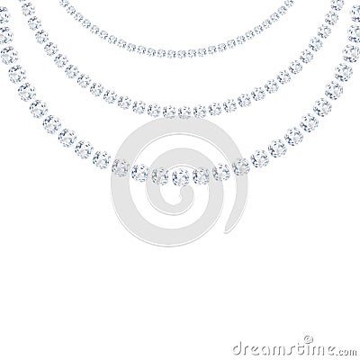 Diamond sparkling beads. Vector Illustration