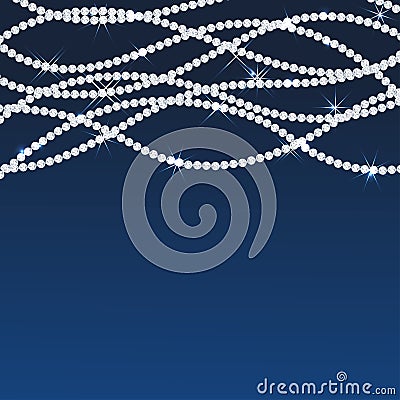 Diamond sparkling beads. Vector Illustration