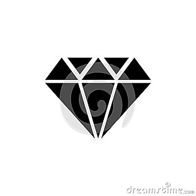 Diamond Stone, Gemstone, Jewel Flat Vector Icon Cartoon Illustration