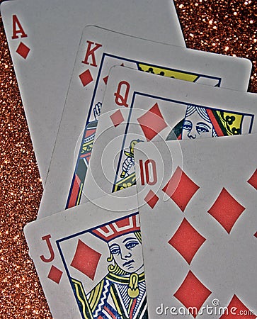 Diamond straight real winning casino play Stock Photo