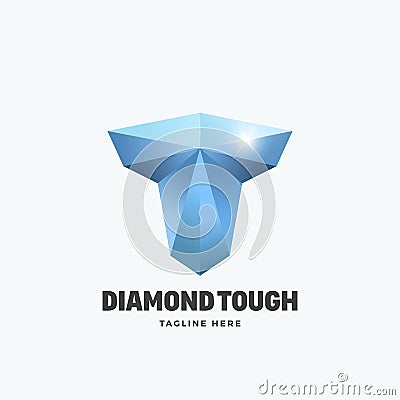 Diamond Tough Letter T. Abstract Vector Emblem, Sign or Logo Template. Vector Illustration