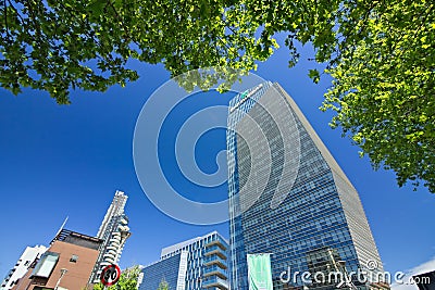 Diamond tower in Milano, modern buildings with curtain wall faca Editorial Stock Photo