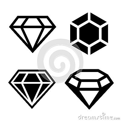 Diamond vector icons set Vector Illustration