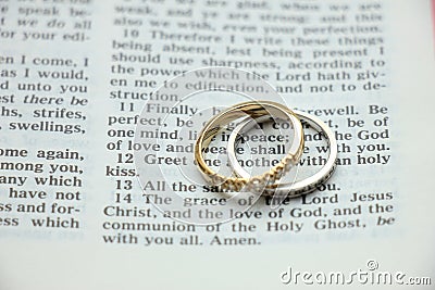 Diamond wedding bands Stock Photo