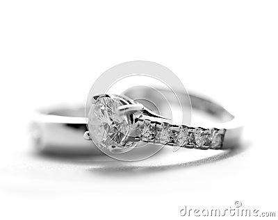 Diamond wedding rings Stock Photo